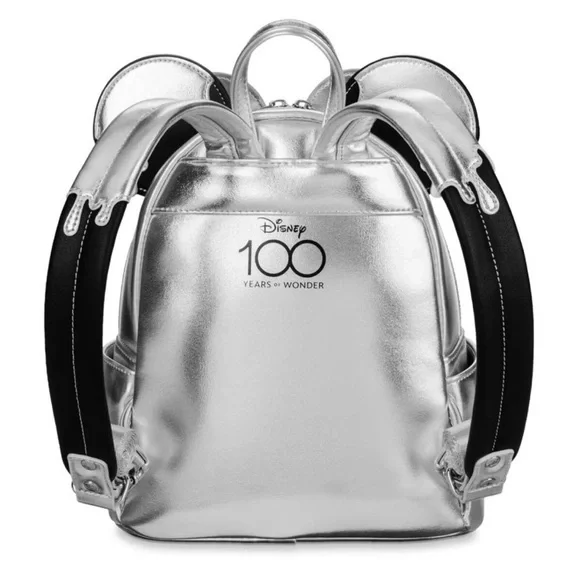NEW | Loungefly | Silver Minnie Mouse Disney100 Mini Backpack Limited Edition - Picture 2 of 8